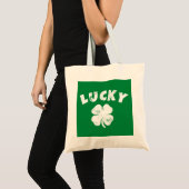 4 Leaf Lucky Clover St. Patrick's Day Tragetasche (Vorderseite (Produkt))