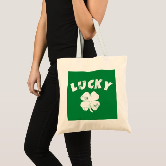 4 Leaf Lucky Clover St. Patrick's Day Tragetasche (Vorderseite (Produkt))