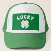 4 Leaf Lucky Clover St. Patrick's Day Truckerkappe (Vorderseite)