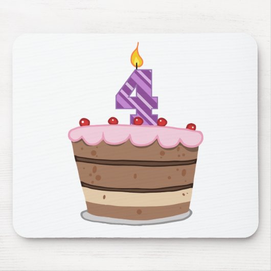 4. Lebensjahr am Geburtstag Mousepad (Vorne)