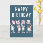 4 Letter Name Happy Birthday Card Karte (Gelbe Blume)
