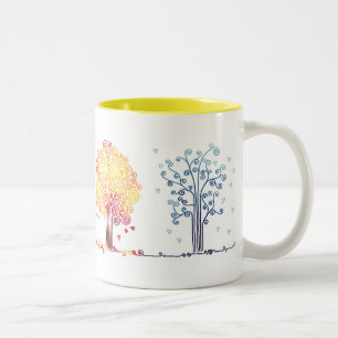 4 Liebe-Jahreszeiten Zweifarbige Tasse