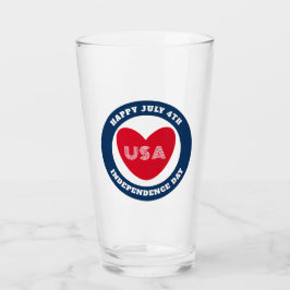 4. Liebe Juli USA Patriotic Red White Blue Glas