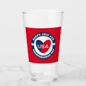 4. Liebe Juli USA Patriotic Red White Blue Glas (Vorderseite)