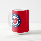 4. Liebe Juli USA Patriotic Red White Blue Kaffeetasse (Vorderseite Links)