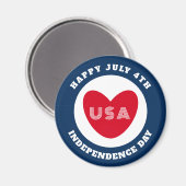 4. Liebe Juli USA Patriotic Red White Blue Magnet (Vorderseite/Rückseite)