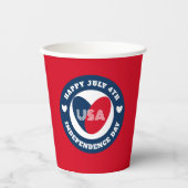 4. Liebe Juli USA Patriotic Red White Blue Pap Pappbecher (Vorderseite)