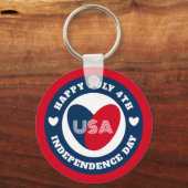 4. Liebe Juli USA Patriotic Red White Blue Schlüsselanhänger (Rückseite)