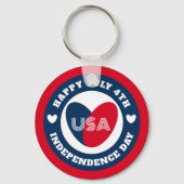 4. Liebe Juli USA Patriotic Red White Blue Schlüsselanhänger (Rückseite)