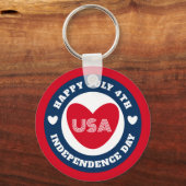 4. Liebe Juli USA Patriotic Red White Blue Schlüsselanhänger (Rückseite)