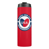 4. Liebe Juli USA Patriotic Red White Blue Thermosbecher (Vorderseite)