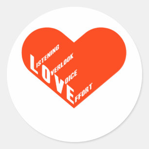 4 LIEBE RUNDER AUFKLEBER