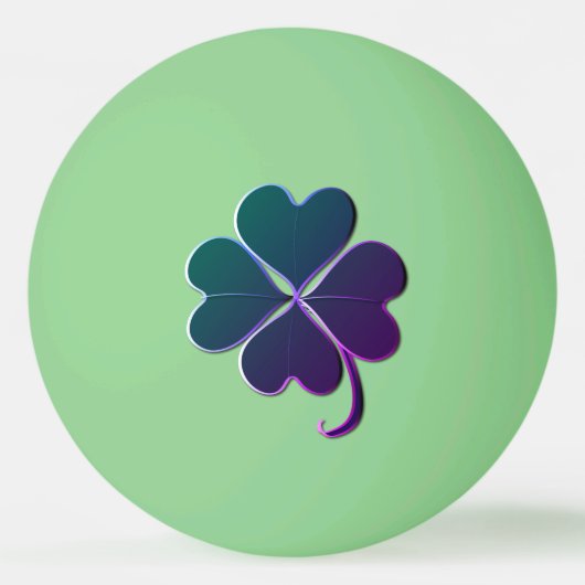 4 Lila Leaf-Kleeblatt-Glühen Tischtennisball (Vorderseite)