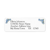 4 Line Rücksendeadresse auf Blue Peony Wedding (Vorne)