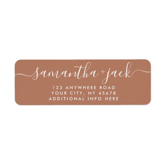 4 LINES Moderne Hochzeit Stilvolle Rücksendeadress (Vorne)