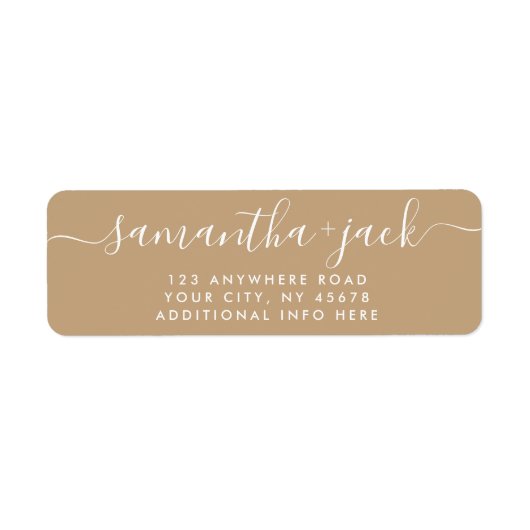 4 LINES Moderne Hochzeit Stilvolle Rücksendeadress (Vorne)