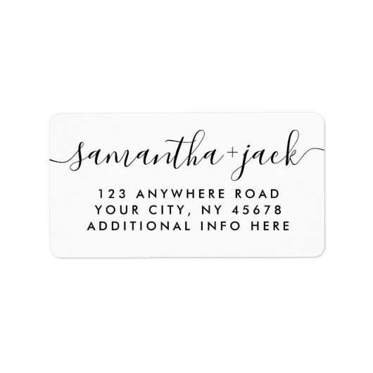 4 LINES Moderne Hochzeit Stilvolle Rücksendeadress Adressaufkleber (Vorne)