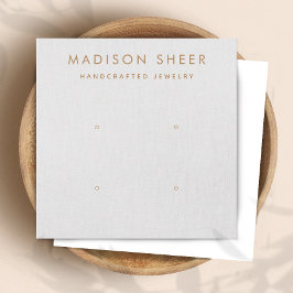 4 Loch, 2 Pair Light Grau, Earring Display Card Quadratische Visitenkarte