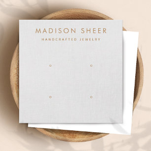 4 Loch, 2 Pair Light Grau, Earring Display Card Quadratische Visitenkarte