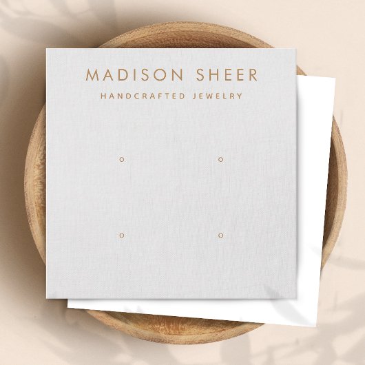 4 Loch, 2 Pair Light Grau, Earring Display Card Quadratische Visitenkarte