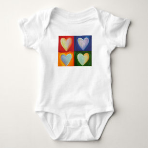 4 Love Hearts Art Custom One-Piece Bodysuit Baby Strampler