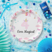 4 mal magisch, Einhorn Geburtstag, Regenbogen Pappteller (Party)