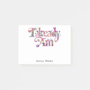 *~* 4 Manifest AP85 Floral Dankbarkeit BEREITS AM Post-it Klebezettel