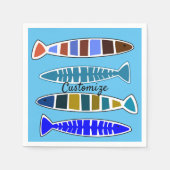 4 mehrfarbiger gestreifter Fisch Thunder_Cove Serviette (Vorderseite)