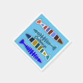 4 mehrfarbiger gestreifter Fisch Thunder_Cove Serviette (Ecke)