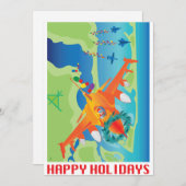 4 Military Jets Holiday Card Feiertagskarte (Vorne/Hinten)