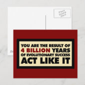 4 Milliarden Jahre Evolution. Tu so! Postkarte (Vorne/Hinten)