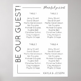 4 Minimalistische Hochzeitsdiagrammvorlage Poster