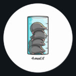 4 Moles Per Liter Chemie Science Joke Runder Aufkleber<br><div class="desc">4 Moles Per Liter Chemie Science Joke</div>