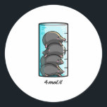 4 Moles Per Liter Chemie Science Joke Runder Aufkleber<br><div class="desc">4 Moles Per Liter Chemie Science Joke</div>