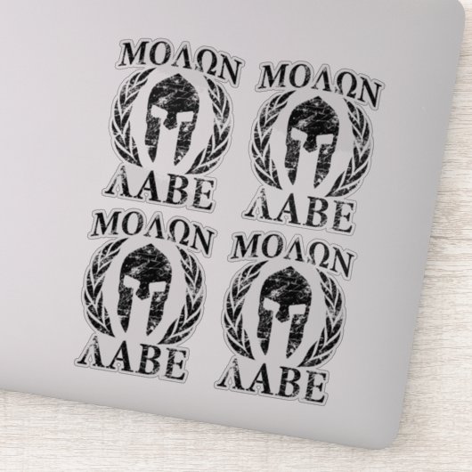 4 Molon Labe Spartan Warrior Laurels Aufkleber (Detail)