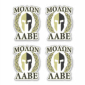 4 Molon Labe Spartan Warrior Laurels Aufkleber (Vorderseite)