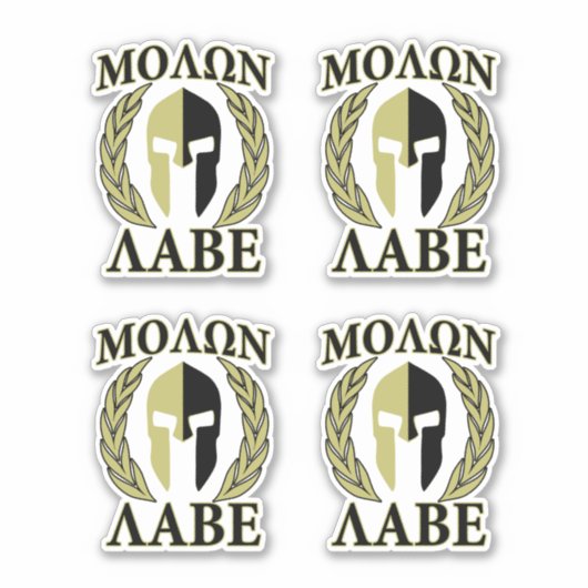 4 Molon Labe Spartan Warrior Laurels Aufkleber (Vorderseite)