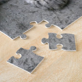 4 Monate alter Schneeleopardenbecher über einen Fe Puzzle (Seite)