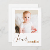 4 Monate Foto Erste Geburtstagskarte (Vorne/Hinten)