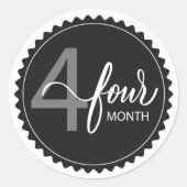 4 Monate Klassischer Rundaufkleber Runder Aufkleber (Vorderseite)