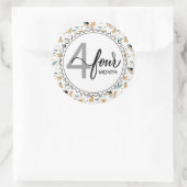 4 Monate Milestone Baby Giraffen und Balloons Runder Aufkleber (Tasche)