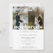 4 Multiple Foto Typografy Newlyweds Ankündigung (Vorderseite)