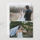 4 Multiple Foto Typografy Newlyweds Ankündigung (Rückseite)