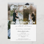 4 Multiple Foto Typografy Newlyweds Ankündigung (Vorne/Hinten)