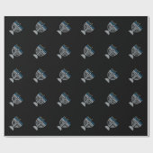 4. Nacht des Hanukkah Glitzer Wrapping Paper Geschenkpapier (Flach)