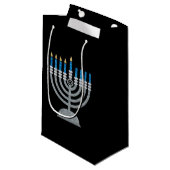 4. Nacht Hanukkah Glitzer Kleine Geschenktasche Kleine Geschenktüte (Vorderseite Schrägansicht)