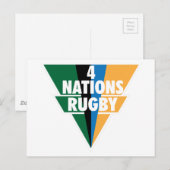 4 Naciones Rugby Postkarte (Vorne/Hinten)