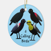 4 nennende Vögel Keramikornament (Links)