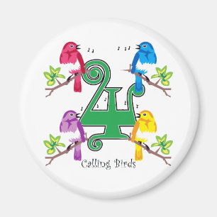 4 nennende Vögel Magnet