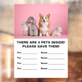 4 Nothilfe für Haustiere Fensteraufkleber (Blatt 2)